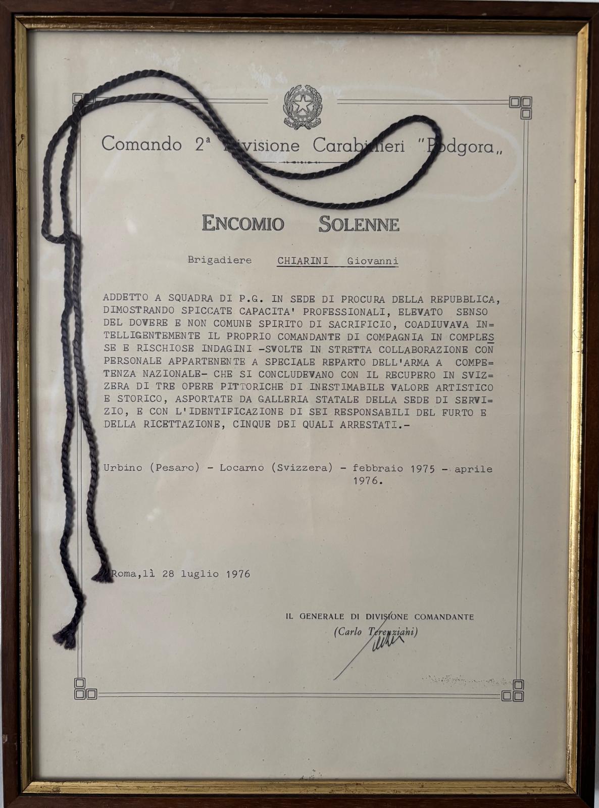 Encomio solenne tributato all'Avv. Giovanni Chiarini